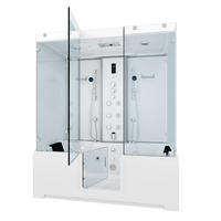 BADEWANNE Dusche K88-WS-TH-A-EC-EA Duschtempel - Weiß, Glas/Kunststoff (180/228/100cm) - AcquaVapore by Sandra Jentho