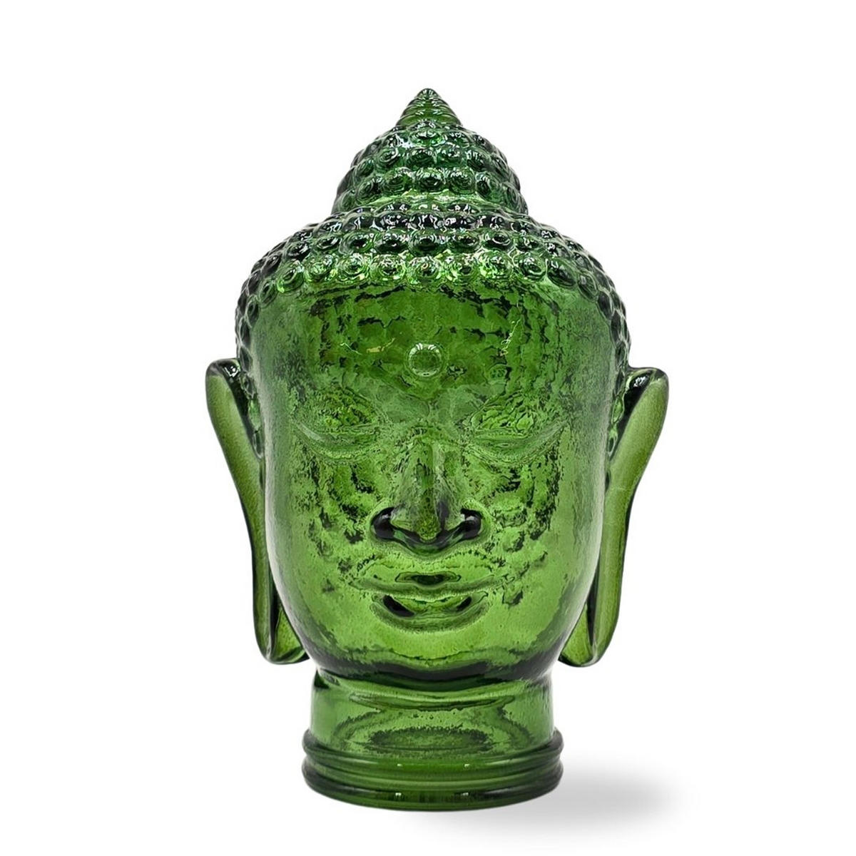 DEKO GLASKOPF THAI BUDDHA Glas, 30 cm Höhe T11 dunkelgrün - Dunkelgrün, Glas (19/30/19cm) - DESIGN DELIGHTS