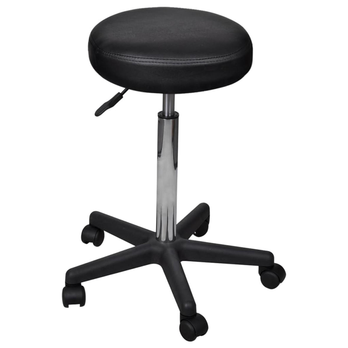 BÜROHOCKER Schwarz 52 cm - Schwarz, Textil (52/84/52cm) - vidaXL