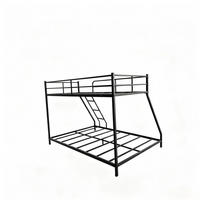 ETAGENBETT 140/200 cm Schwarz Metall mit Schutzgeländer - Schwarz, Metall (140/200cm) - MIVRAY
