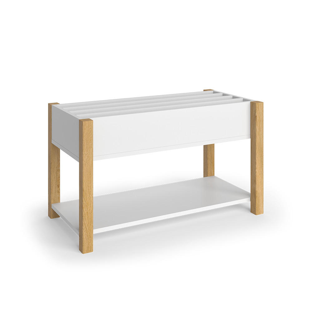 KINDERREGAL Malia Weiß/Eiche 80 x 46 cm - Eichefarben/Weiß, Holzwerkstoff (80/46/40cm) - VitaliSpa