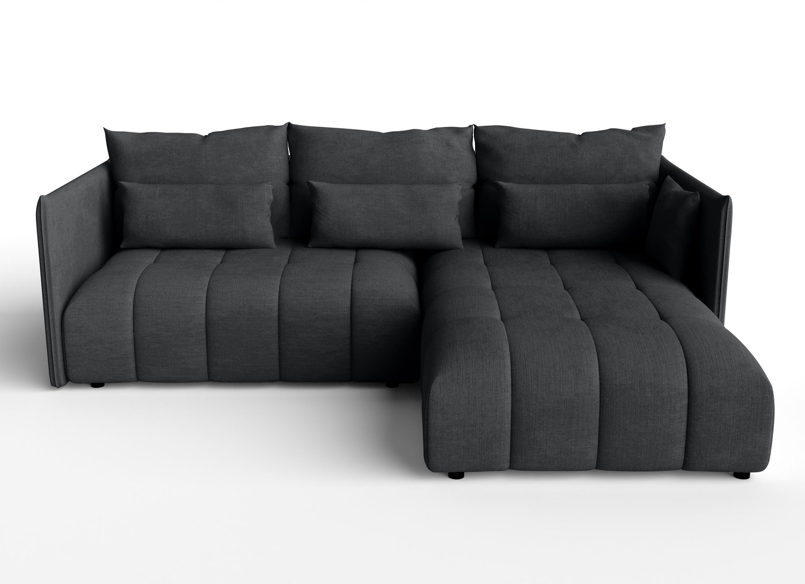ECKSOFA L Form Cosmova Grau 245/182/83 cm mit Schlaffunktion - Schwarz/Grau, Kunststoff/Textil (245/182cm) - AX Living