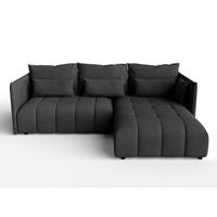 ECKSOFA L Form Cosmova Grau 248/180/83 cm mit Schlaffunktion - Schwarz/Grau, Kunststoff/Textil (248/180cm) - AX Living