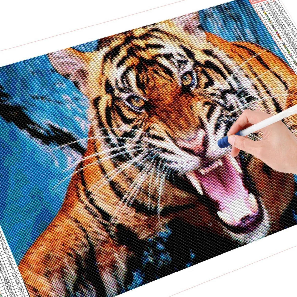 DIAMOND Painting Set Tiger 100x40cm - Multicolor, Papier (40/0.5cm)