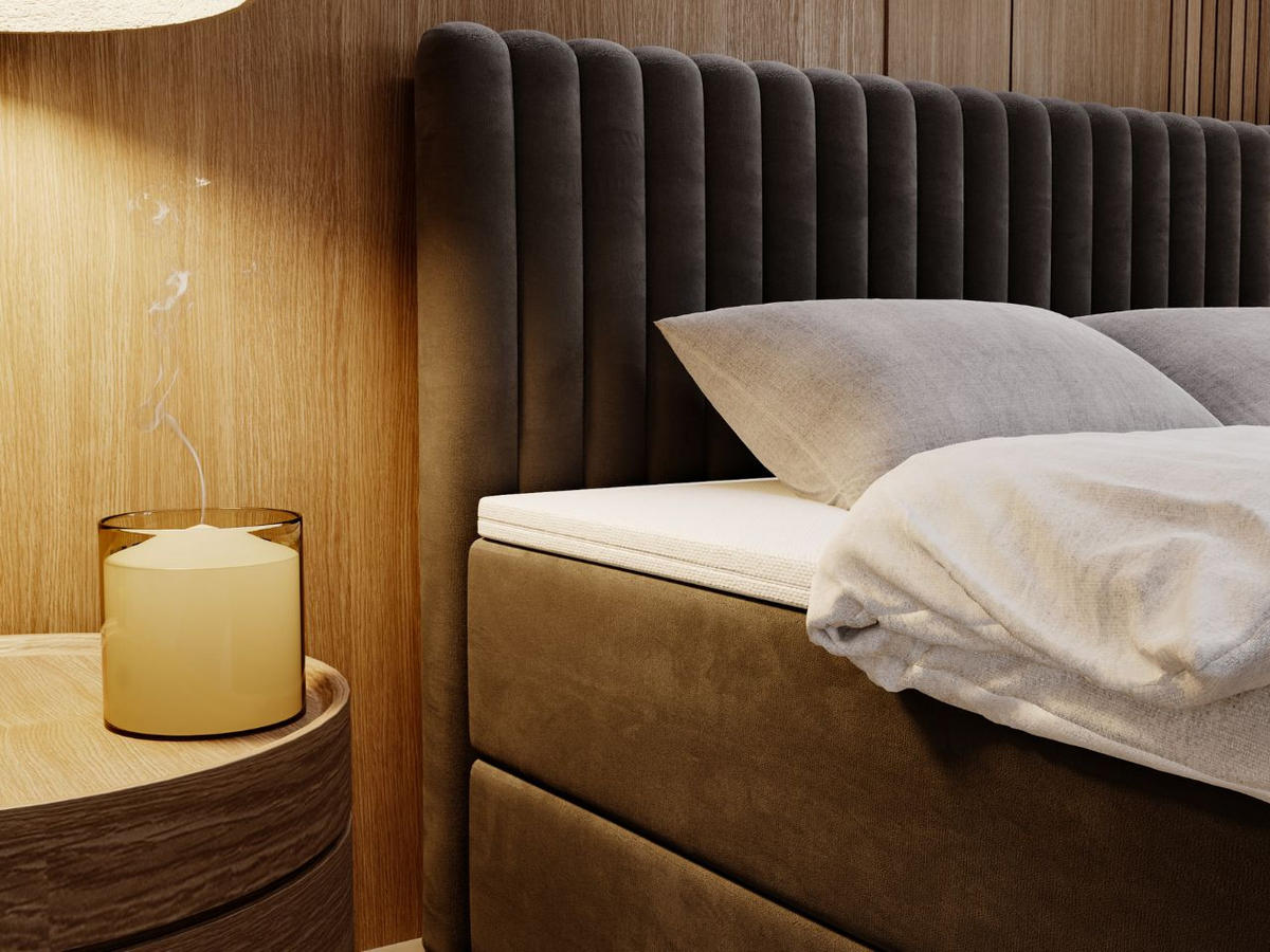 BOXBETT Marbella 200x200 Anthracite - Anthrazit, Holz/Textil (200/200cm) - Graingold