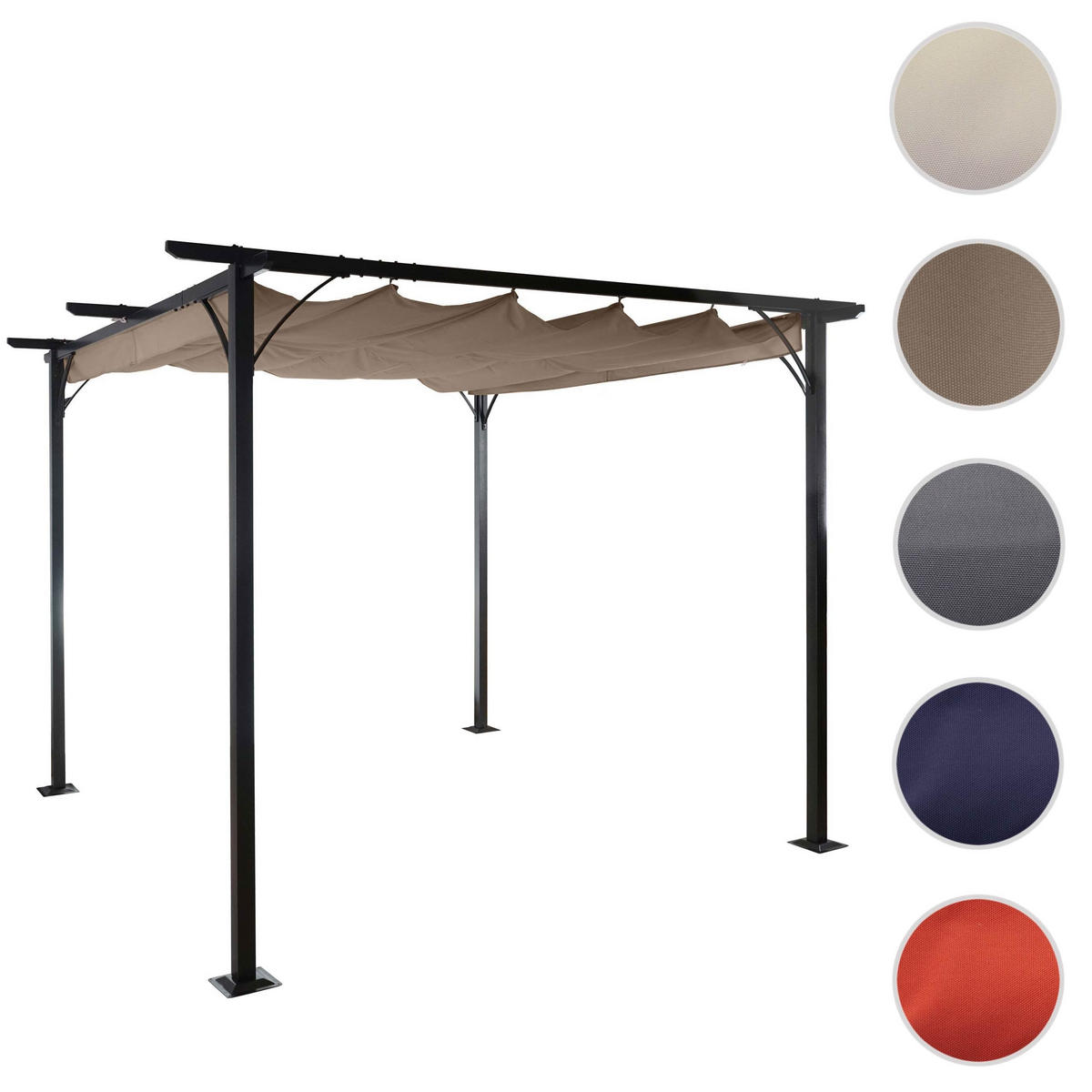 PERGOLA 232x350x350cm Taupe-Braun - Taupe, Metall (350/232/350cm) - BERLINLODGE