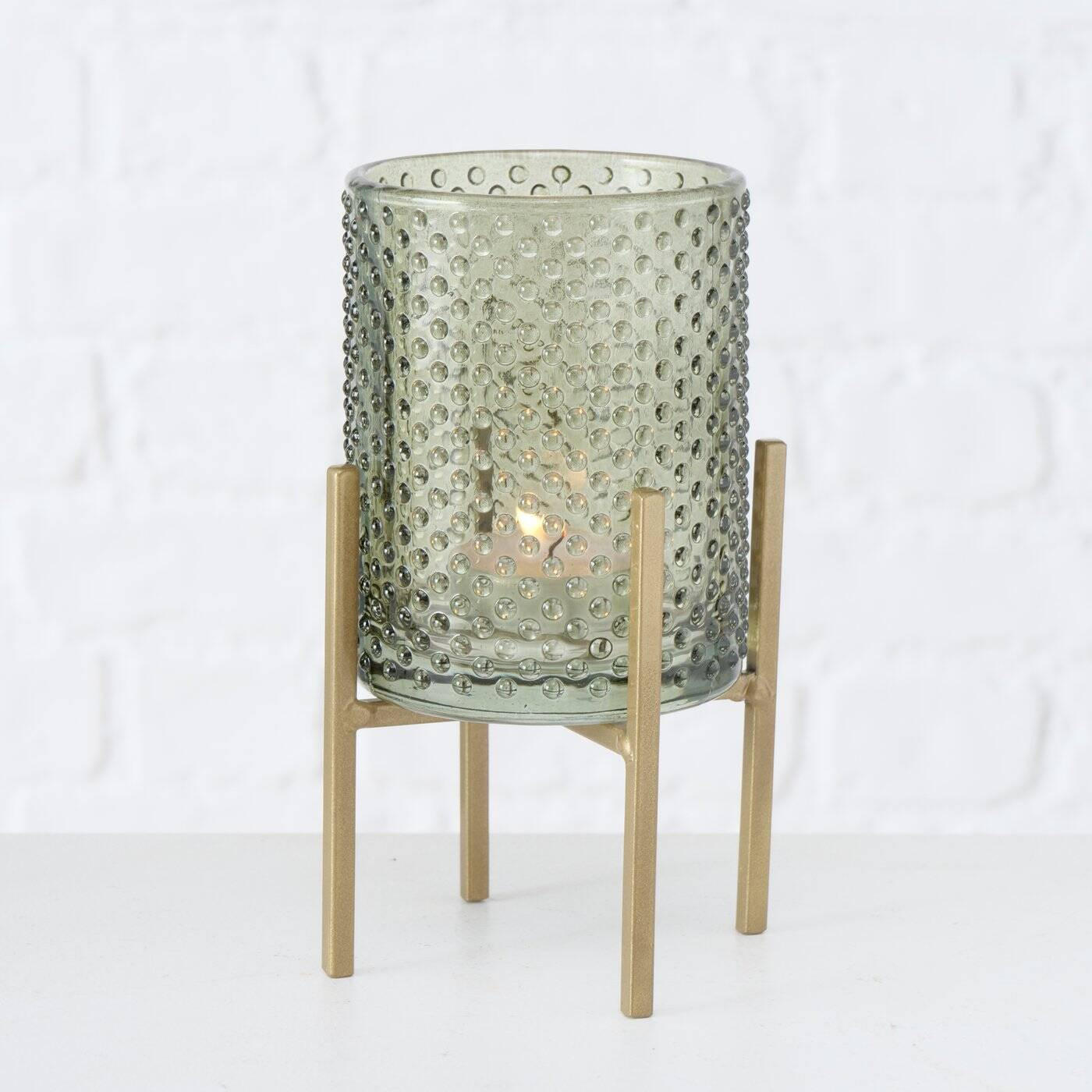 Thumbnail - Boltze Home Teelichthalter, Grün, Glas, 16 cm, Dekoration, Kerzen & Zubehör, Teelichthalter