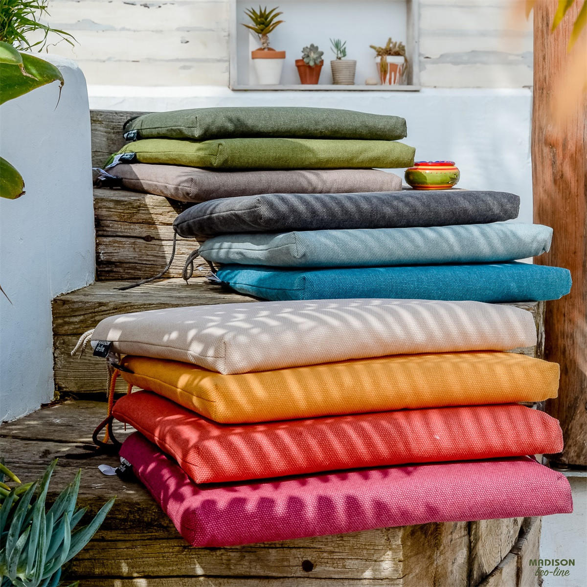 GARTENSTUHLKISSEN Canvas 97/49 cm 4er-Set - Taupe, Textil (49/6/97cm) - Madison