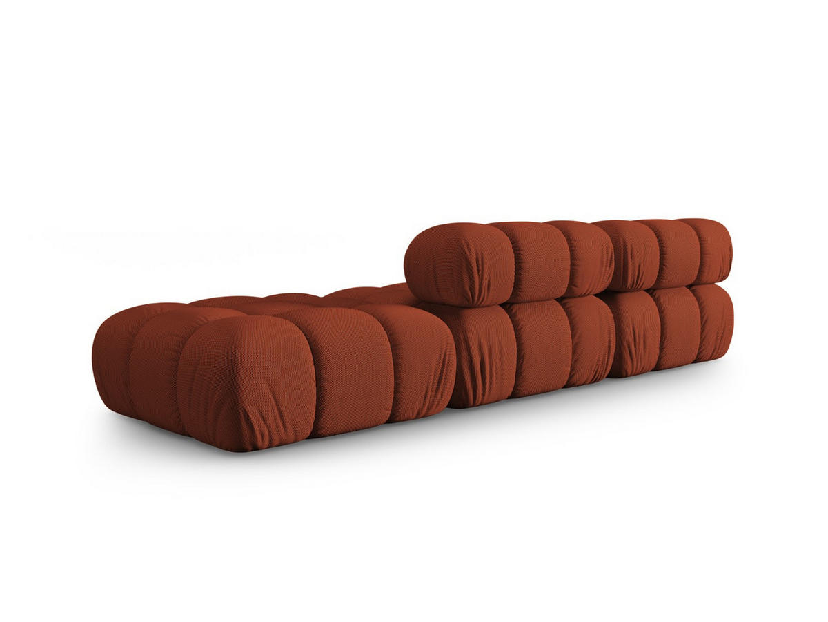 SOFA modular rechts Bellis aus 3D-Stoff ziegelstein 4 Sitzplätze - Orange, Textil (282/70/94cm) - Micadoni