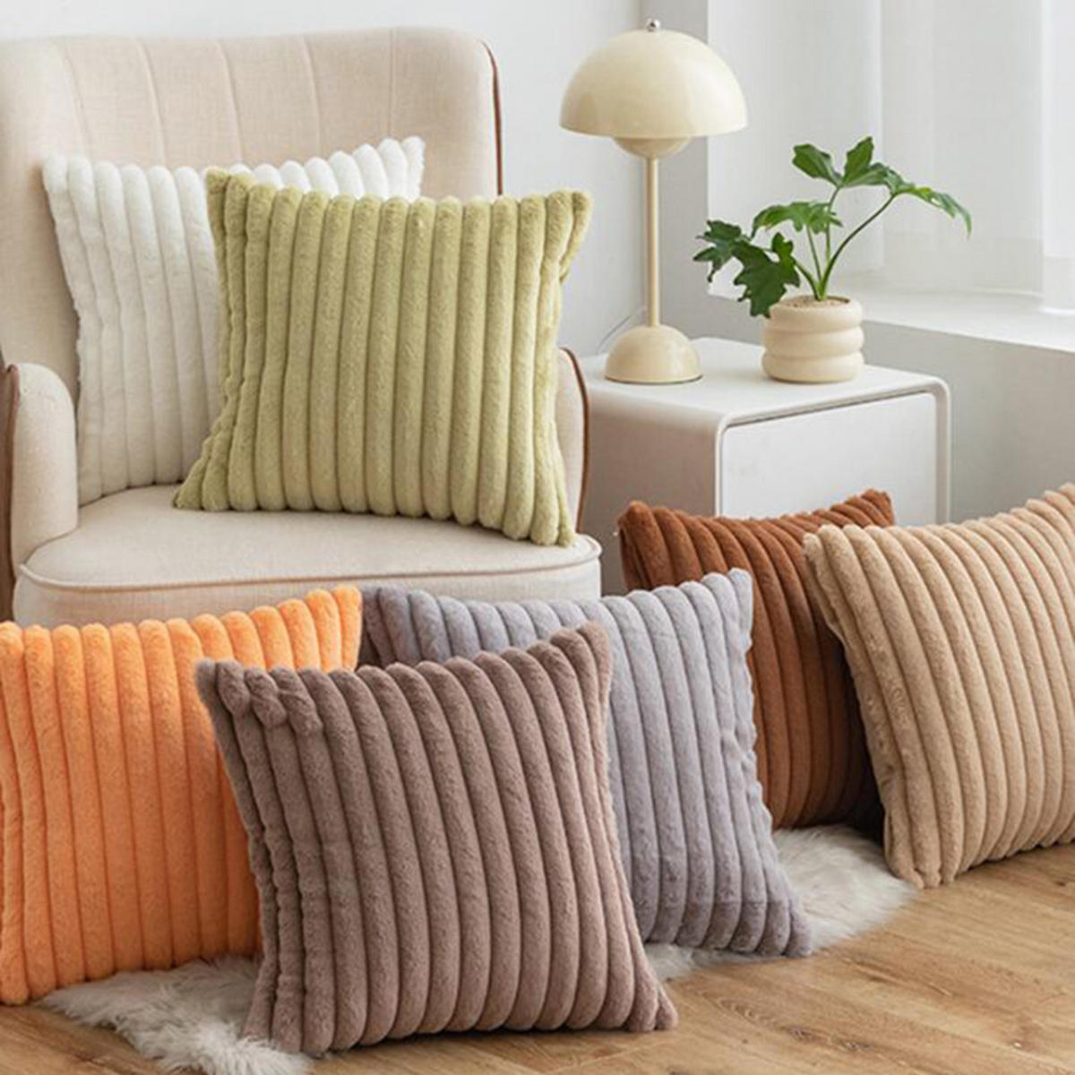 KISSENHÜLLE Velvety 45/45 cm，2er-Set - Beige, Textil (45/45cm) - Kaket