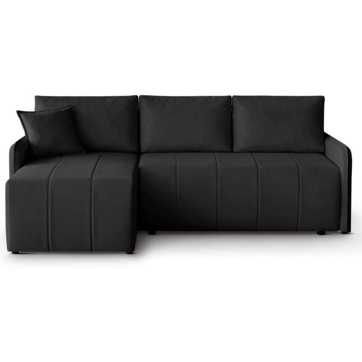 ECKSCHLAFSOFA Capri schwarz - Schwarz, Kunststoff/Textil (223/156cm) - Beautysofa