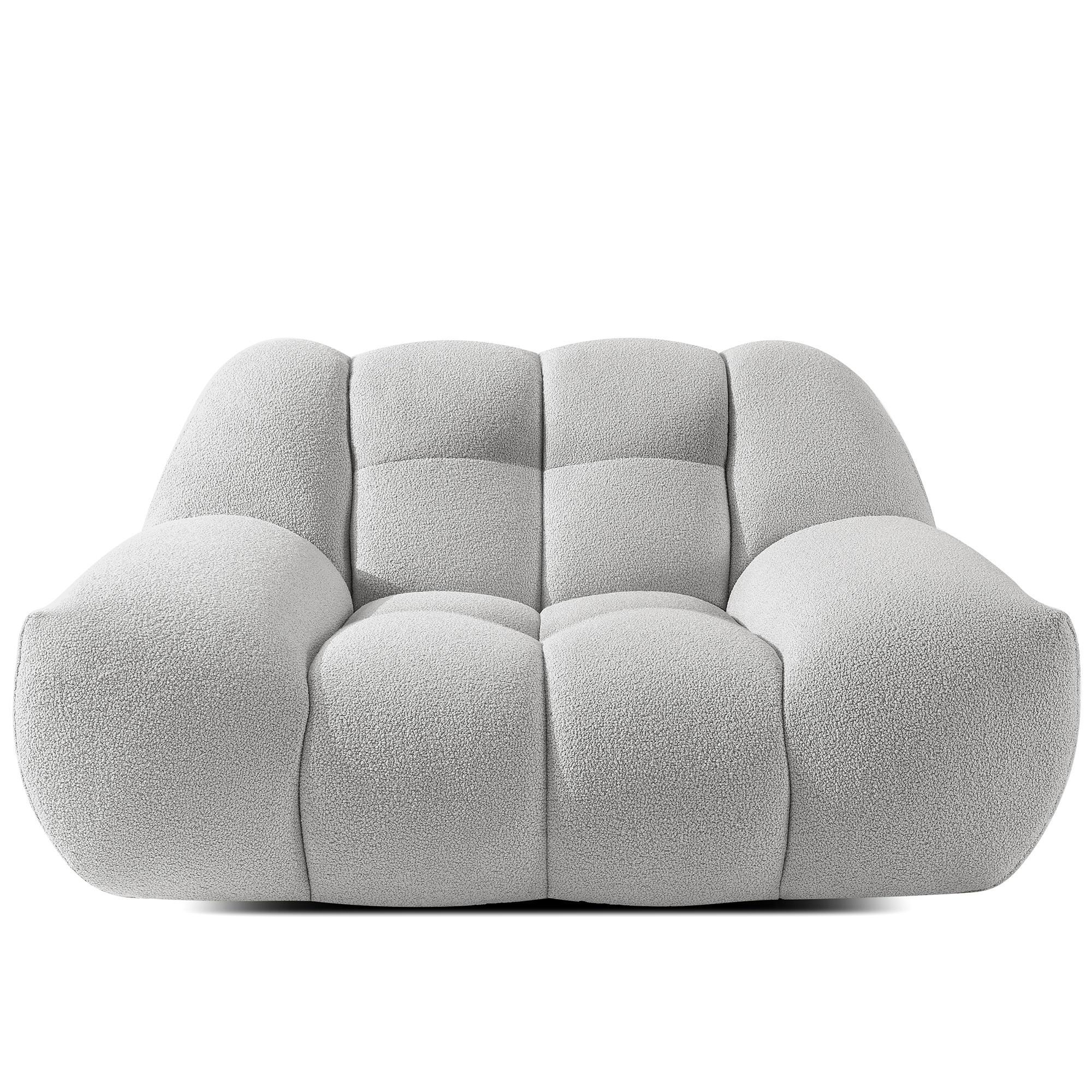 SESSEL VENA Bouclé, Hellgrau - Hellgrau, Holz/Textil (135/72/105cm) - KONSIMO®
