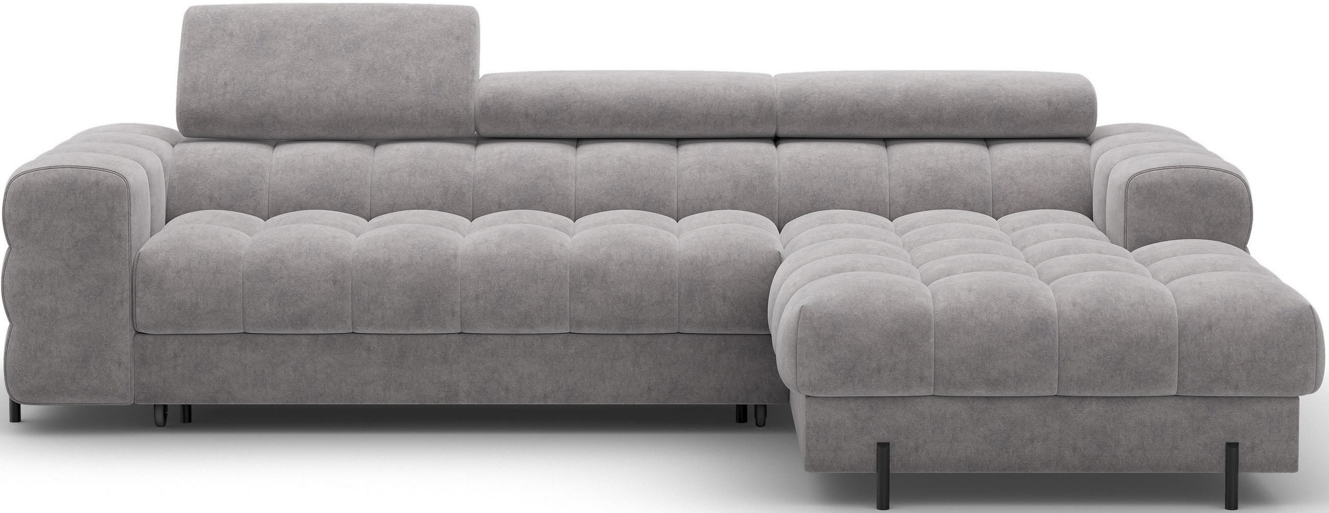 ECKSOFA Neviro R - Grau (Aura 04) - Grau, Holzwerkstoff (285/181cm) - Möblo