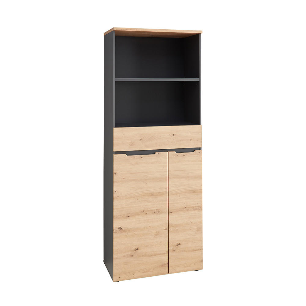 AKTENSCHRANK Manresa-36 - Braun, Holzwerkstoff (75/197/38cm) - Lomado