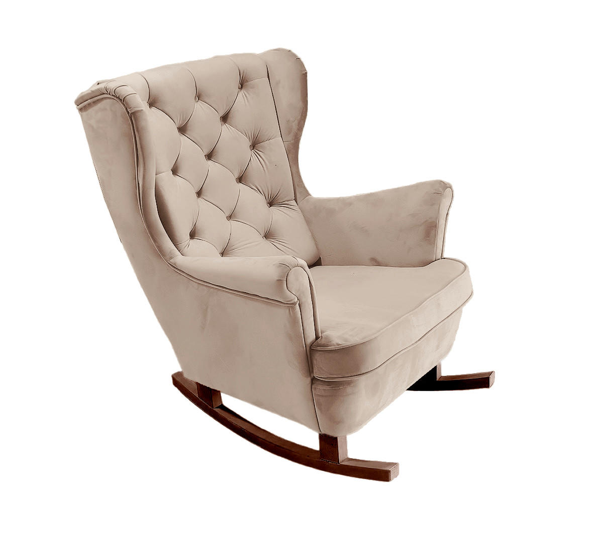 SCHAUKELSESSEL mit gepolstertem Sitz und Armlehnen, 102x81x95 cm, Cappuccino_29811 - Eschefarben/Braun, Holz/Textil (81/102/95cm) - DomoHome