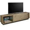 TV-LOWBOARD Eiche Artisan, Graphit grau 188 cm, TV-Unterteil mit Push-to-open - Eiche Artisan/Grau, Glas/Holz (188/46/40cm) - Furn.Design