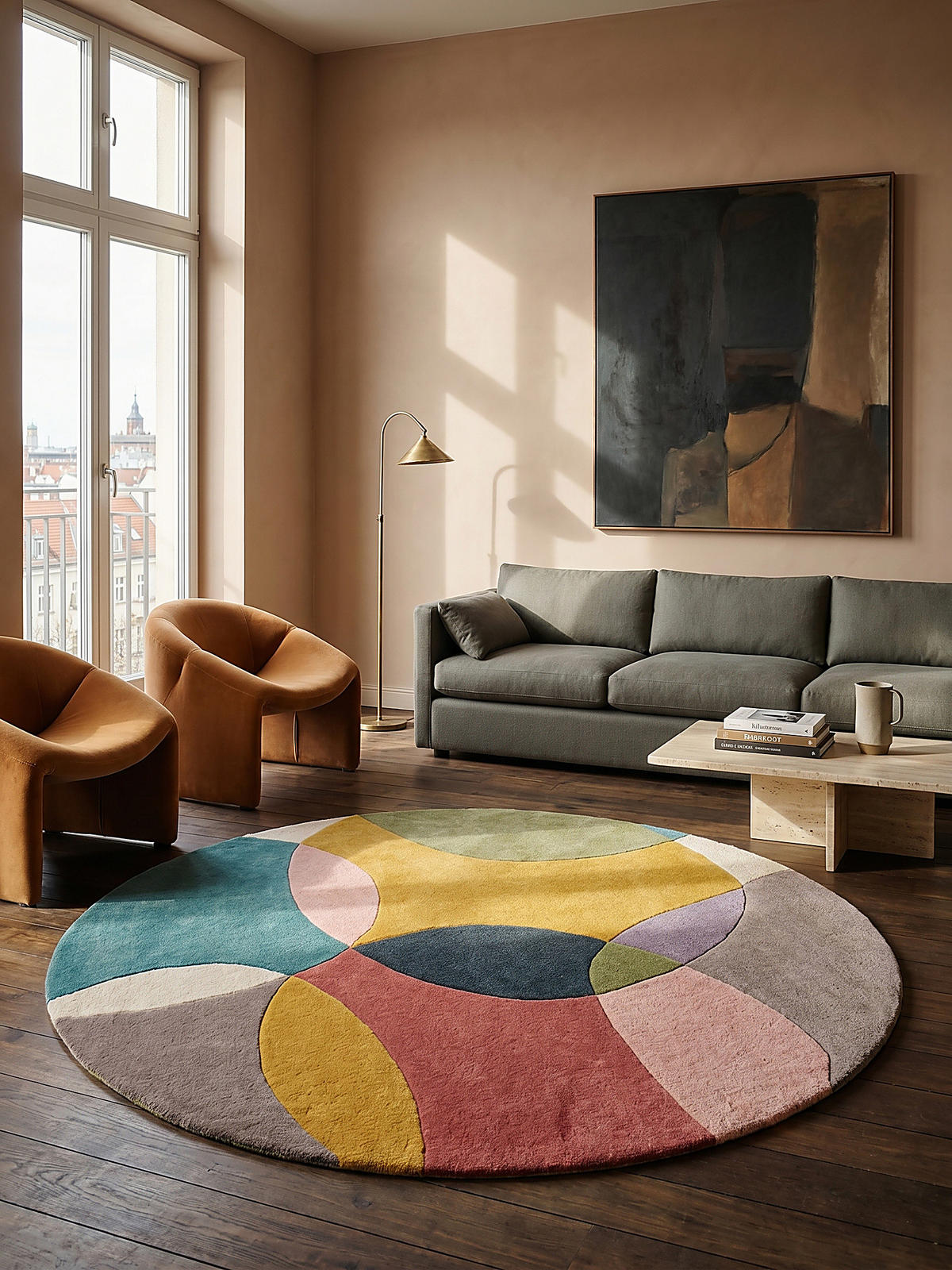 WOLLTEPPICH AIRE Ø 160 cm - Multicolor, Textil (160/160cm) - KADIMA DESIGN