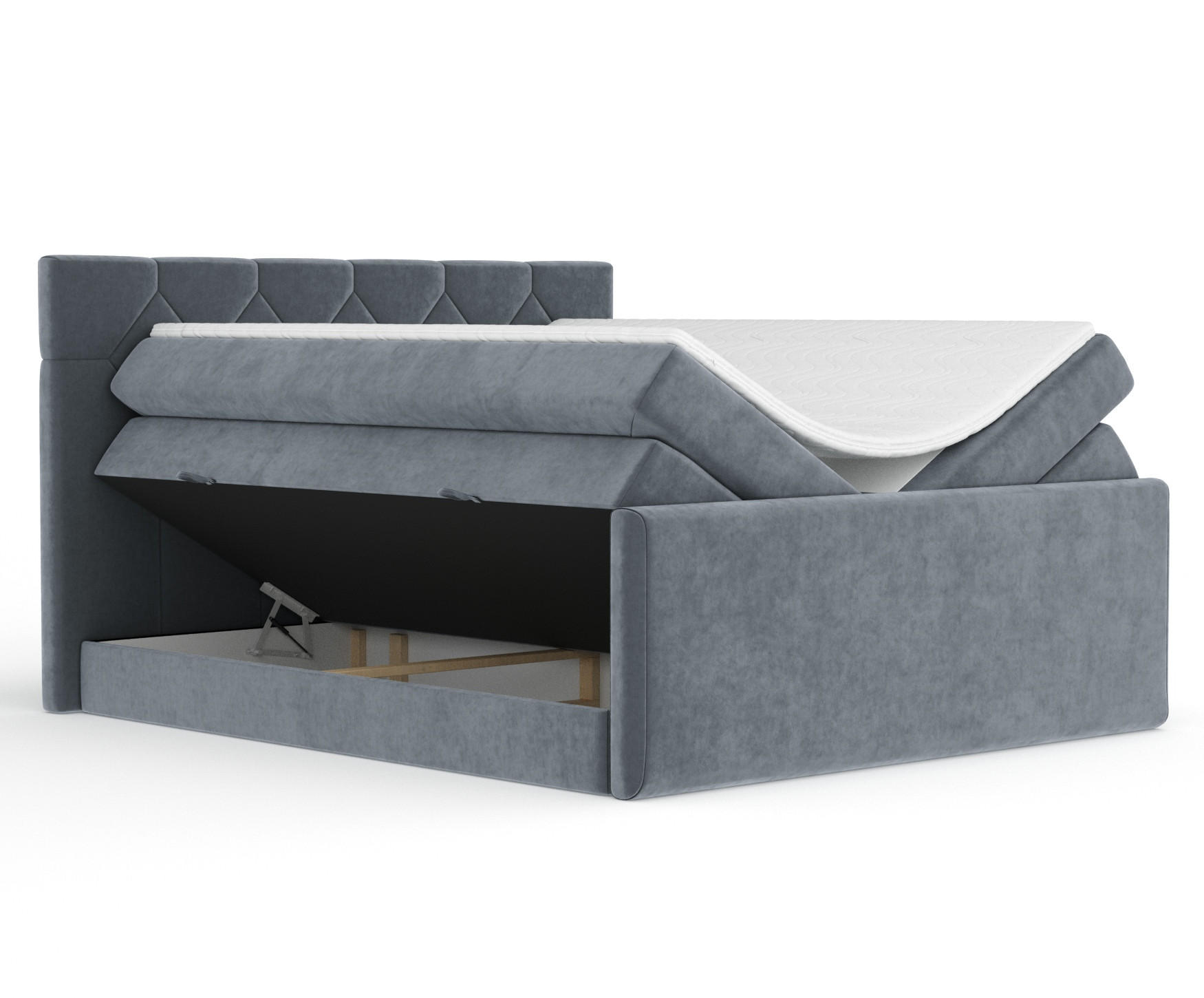 BOXSPRINGBETT Toma Grau 140/200 cm - Schwarz/Grau, Holz/Holzwerkstoff (140/200cm) - Maison de Reve