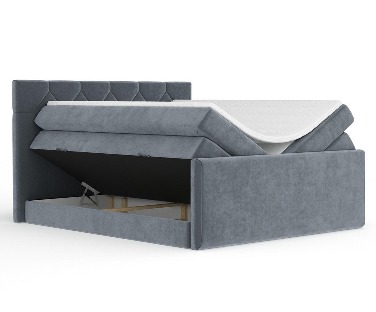 BOXSPRINGBETT Toma Grau 200/200 cm - Schwarz/Grau, Holz/Holzwerkstoff (200/200cm) - Maison de Reve