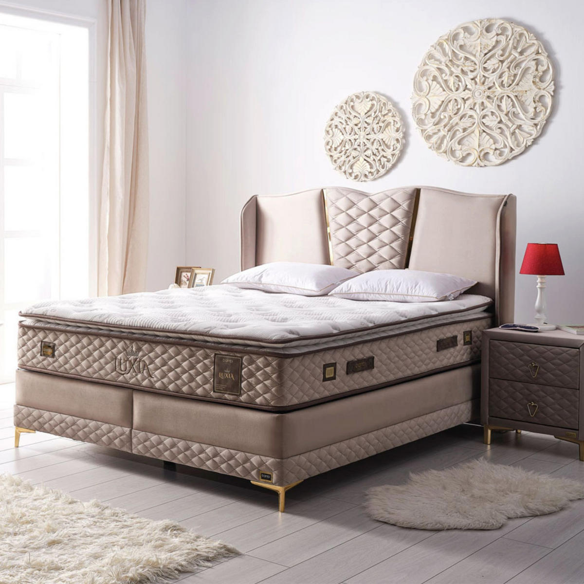 BOXBETT 180x200 Lüxia - Beige, Holz (180/200cm) - Bambi