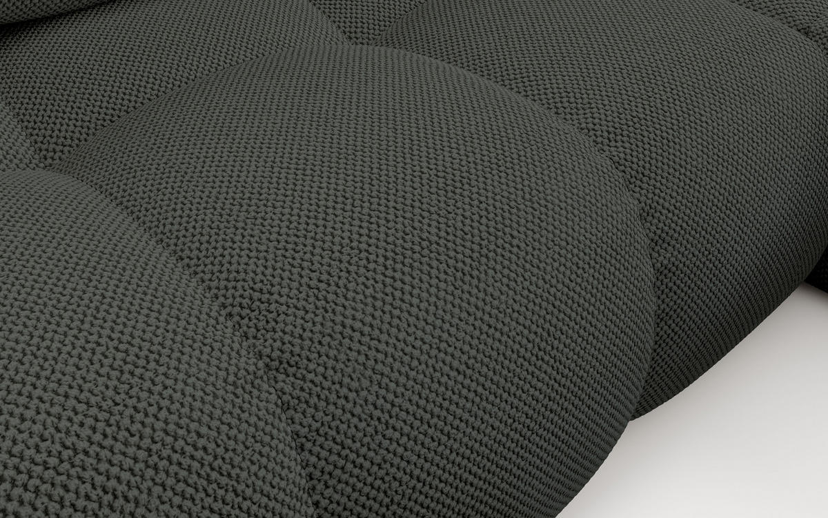 ECKSOFA L Form Hosio Dunkelgrau 286/177/88 cm Rechts mit Schlaffunktion - Dunkelgrau/Schwarz, Kunststoff/Textil (286/177cm) - AX Living