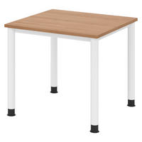 SCHREIBTISCH Serie-H 80/80/74 cm in Nussbaumfarben/Weiß - Nussbaumfarben/Weiß, Holzwerkstoff (80/80/74cm) - bümö