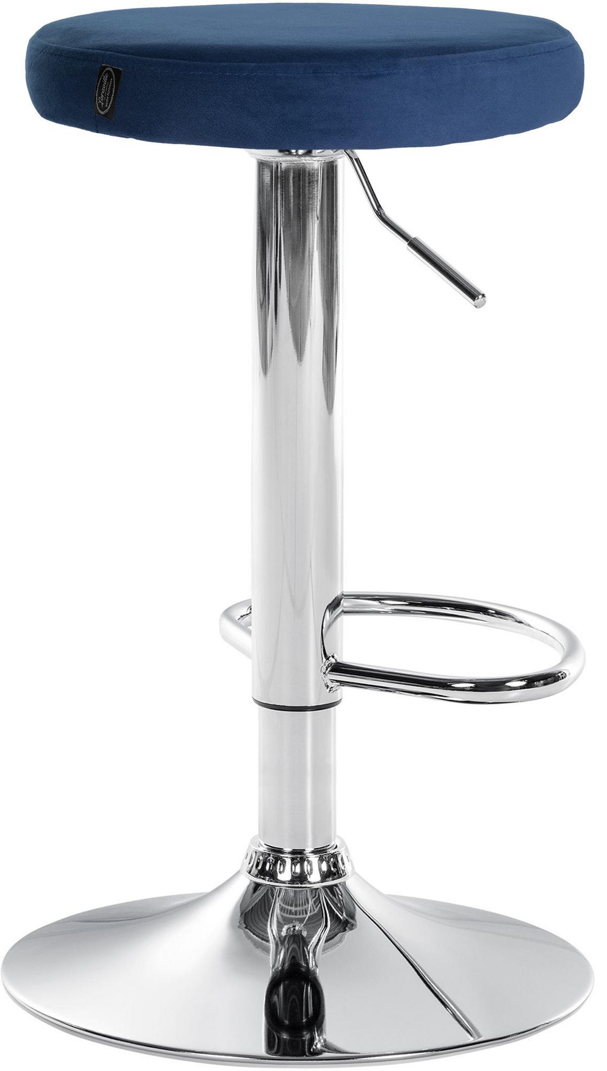 BARHOCKER 2er Set Samt blau - Blau, Textil/Metall (38.5/60/38.5cm) - CLP