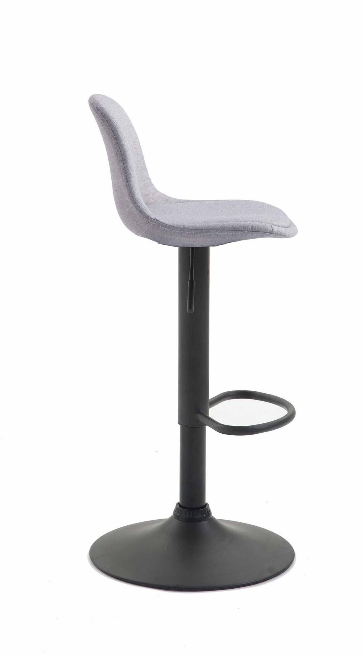 BARHOCKER Kilian, Gestell schwarz, Stoff Grau - Schwarz/Grau, Textil/Metall (39/100/43cm) - TPFLiving