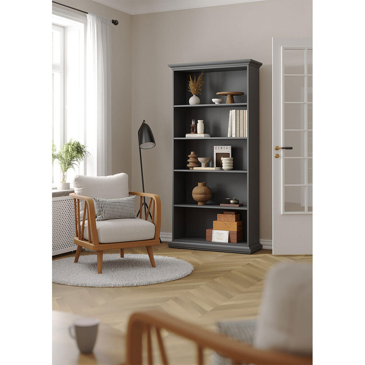 REGAL, Venedig, Grau, Holzwerkstoff, 97 x 37 x 201 cm - Grau, Holzwerkstoff (97/201/37cm) - ebuy24