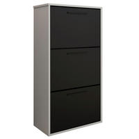 SCHUHSCHRANK Asper Weiß & Schwarz - Schwarz/Weiß, Holzwerkstoff (59/114.6/24cm) - Kier Furniture