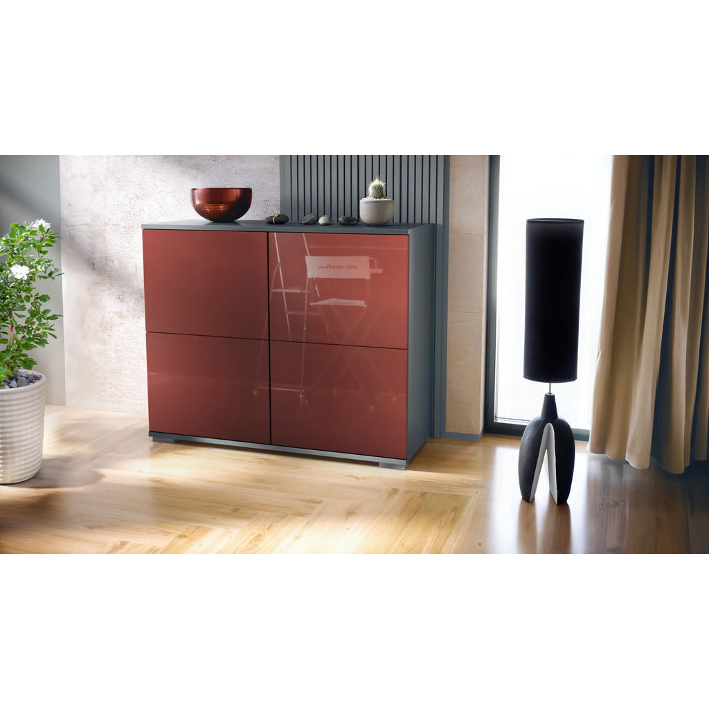 Thumbnail - Vladon Kommode, Bordeaux, Holzwerkstoff, 92.5x75.5x35 cm, Wohnzimmer, Kommoden & Sideboards, Kommoden