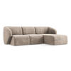 ECKSOFA Rechts Chenille Stoff Beige - Schwarz/Cappuccino, Holzwerkstoff/Kunststoff (248/166cm) - Makamii