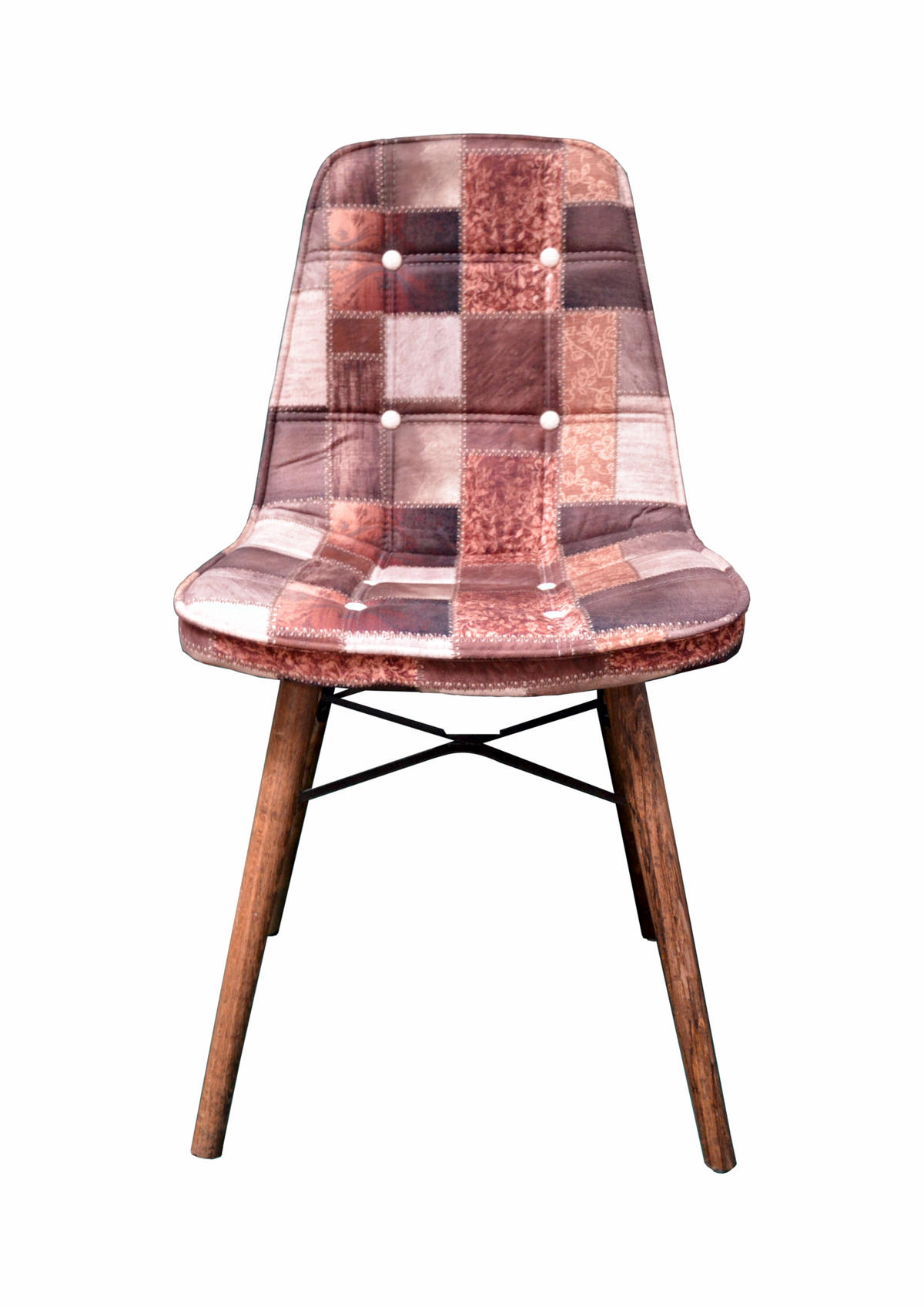 STUHL DENVER mit Holzbeinen - Rot/Multicolor, Holz/Textil (46/85/46cm) - Stuhlmann
