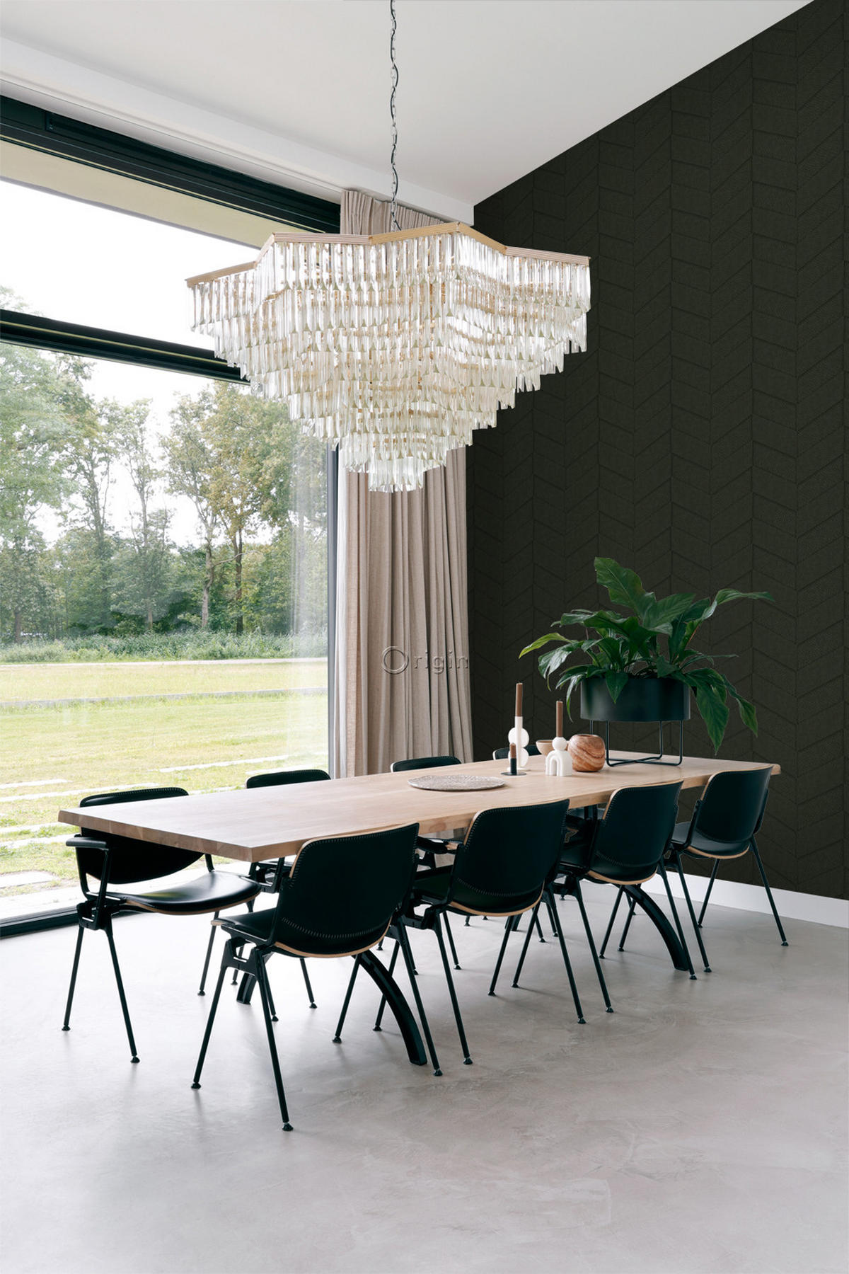 TAPETE Fliesenmuster mit Schlangenhaut-Motiv 53 cm x 10.05 m - Grün, Papier (53/1000cm) - Origin Wallcoverings