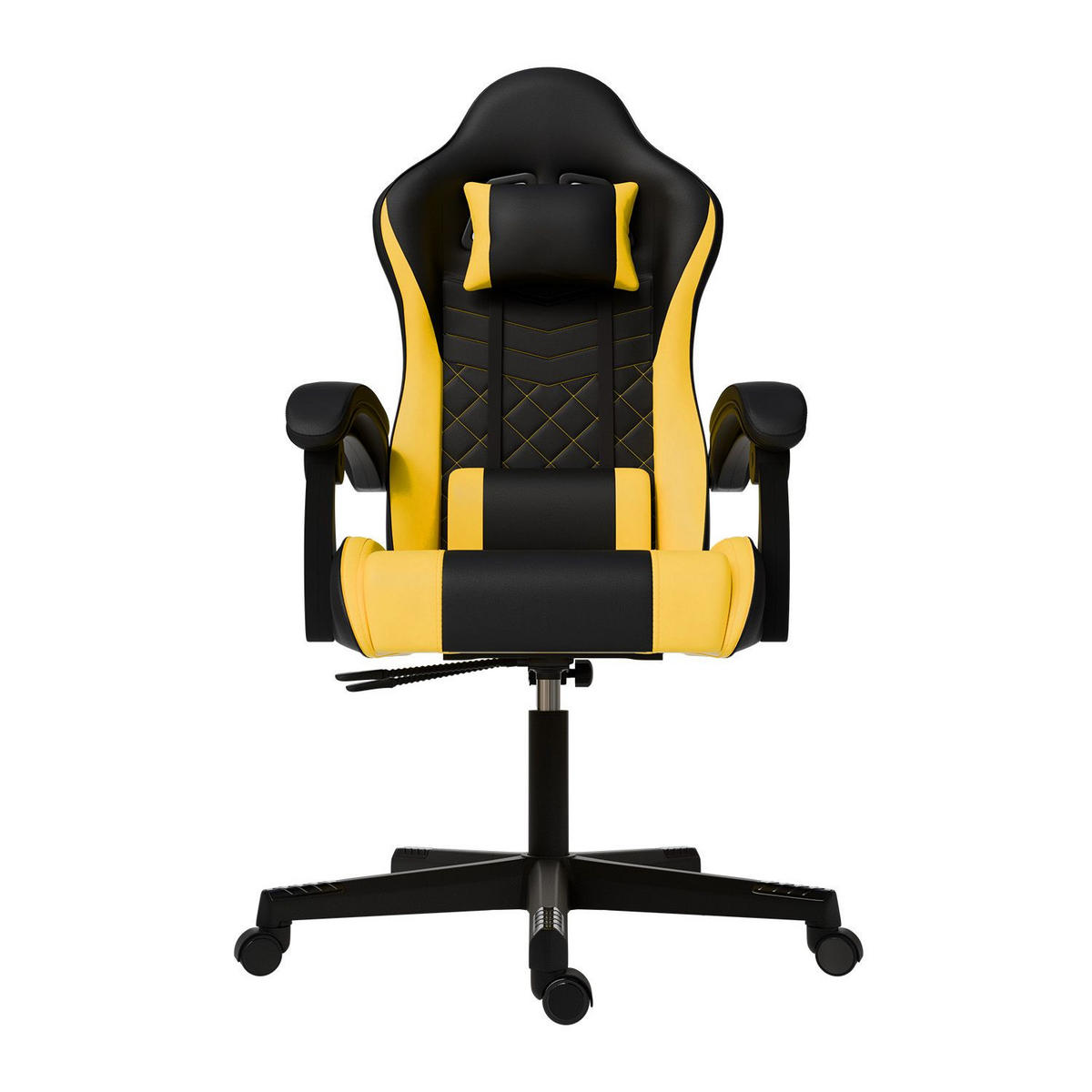 GAMINGSTUHL HyperSeat schwarz/gelb - Gelb, Kunststoff (63/131/121cm) - Juskys