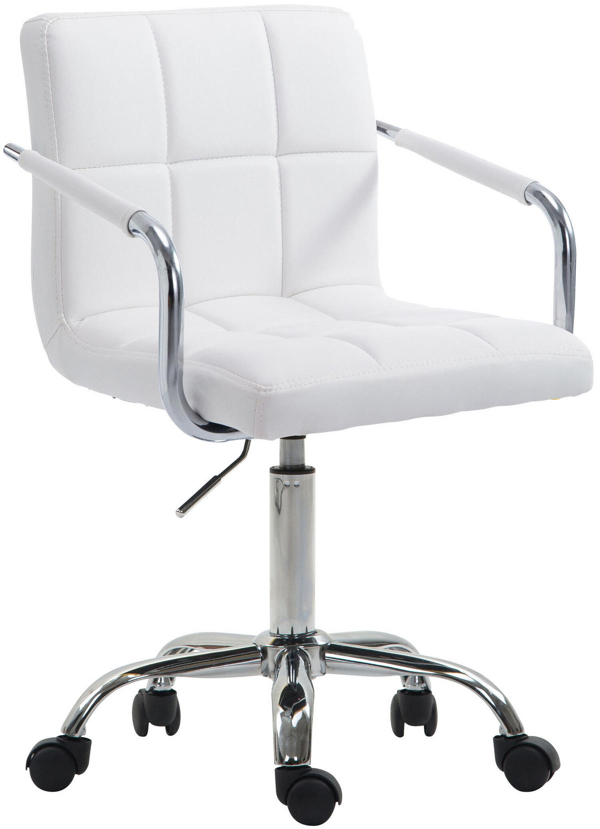 BÜROSTUHL Luca, Kunstleder Weiß - Weiß, Textil/Metall (52/88/44cm) - TPFLiving