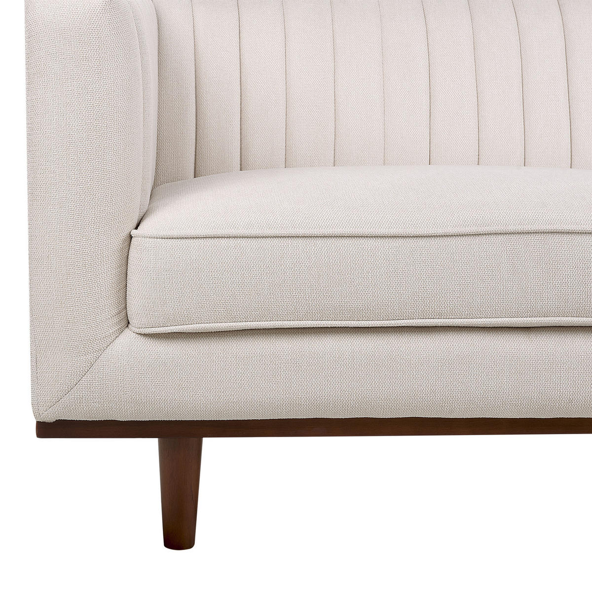3-SITZER-SOFA beige Skaule - Dunkelbraun/Beige, Textil (205/71/82cm) - Beliani