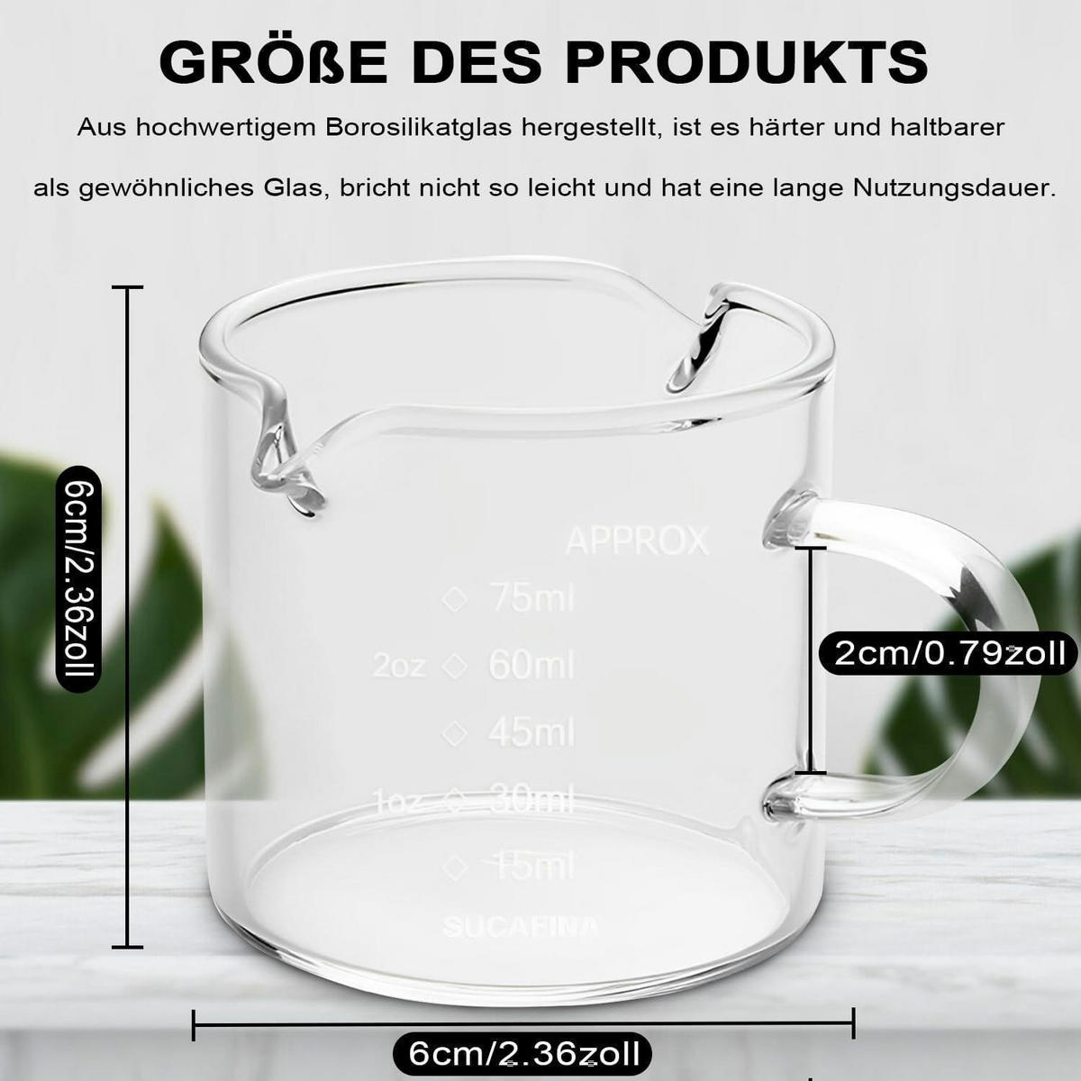 MESSBECHER Glas 100 ml mit Skala - Transparent, Glas (0.1L)