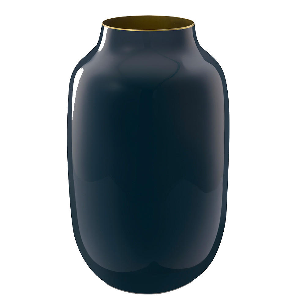 VASE Metal oval mid blau 30 cm - Blau, Metall (30cm) - Pip Studio