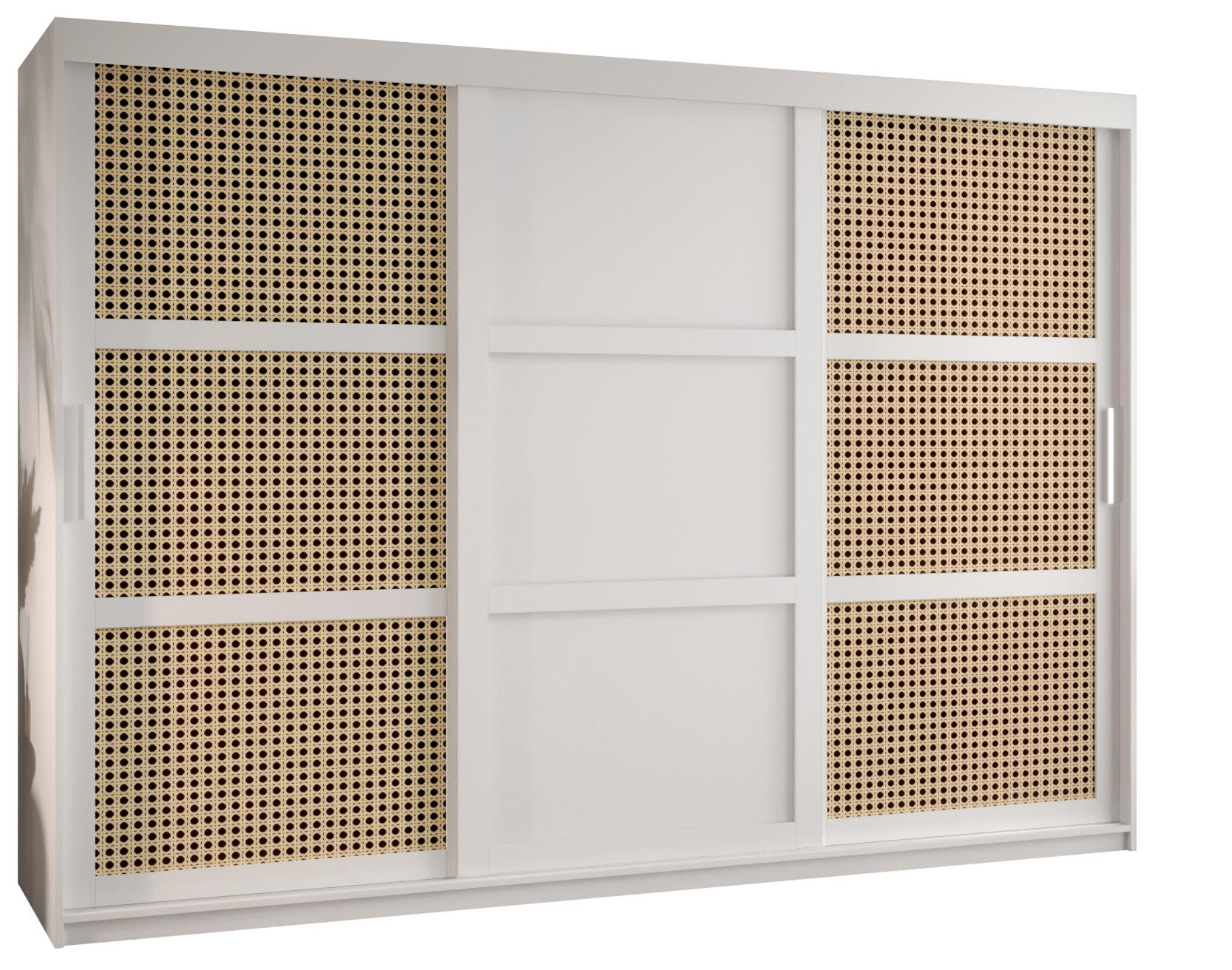 SCHWEBETÜRENSCHRANK 200/250/62 3-türig - Silberfarben/Weiß, Holz/Kunststoff (250/200/62cm) - MÖBEL KRYSPOL