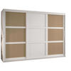 SCHWEBETÜRENSCHRANK 200/250/62 3-türig - Silberfarben/Weiß, Holz/Kunststoff (250/200/62cm) - MÖBEL KRYSPOL