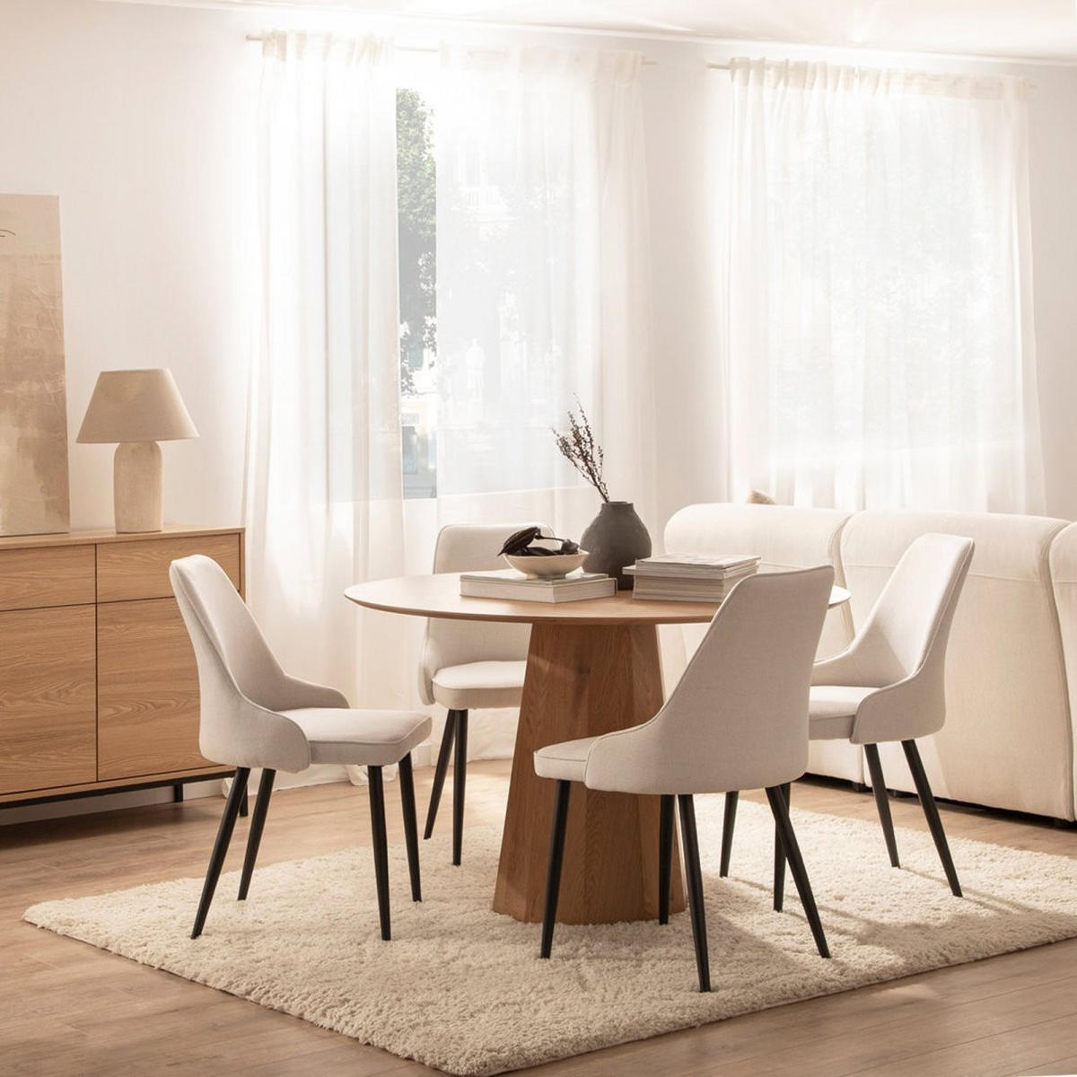 ESSZIMMERSTUHL Nika Beige 52 cm x 87 cm - Beige, Textil (52/87/58cm) - Klast Home