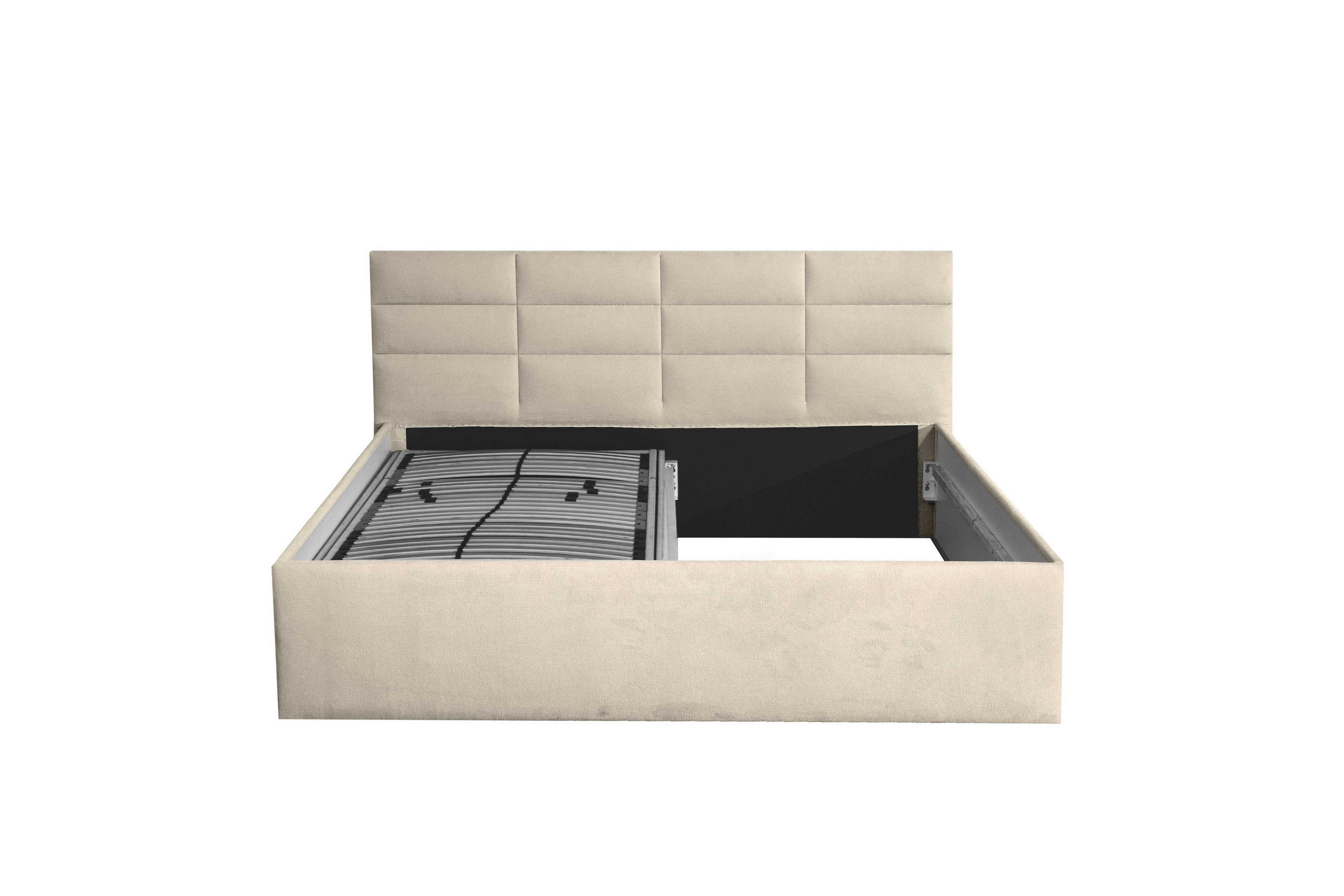 POLSTERBETT Athena Beige 200 x 200 x 40 cm Stauraum ohne hydraulische Funktion Ohne Matratze und Lattenrost - Beige, Holz (200/200cm) - Halmon Schlafkomfort Betten 