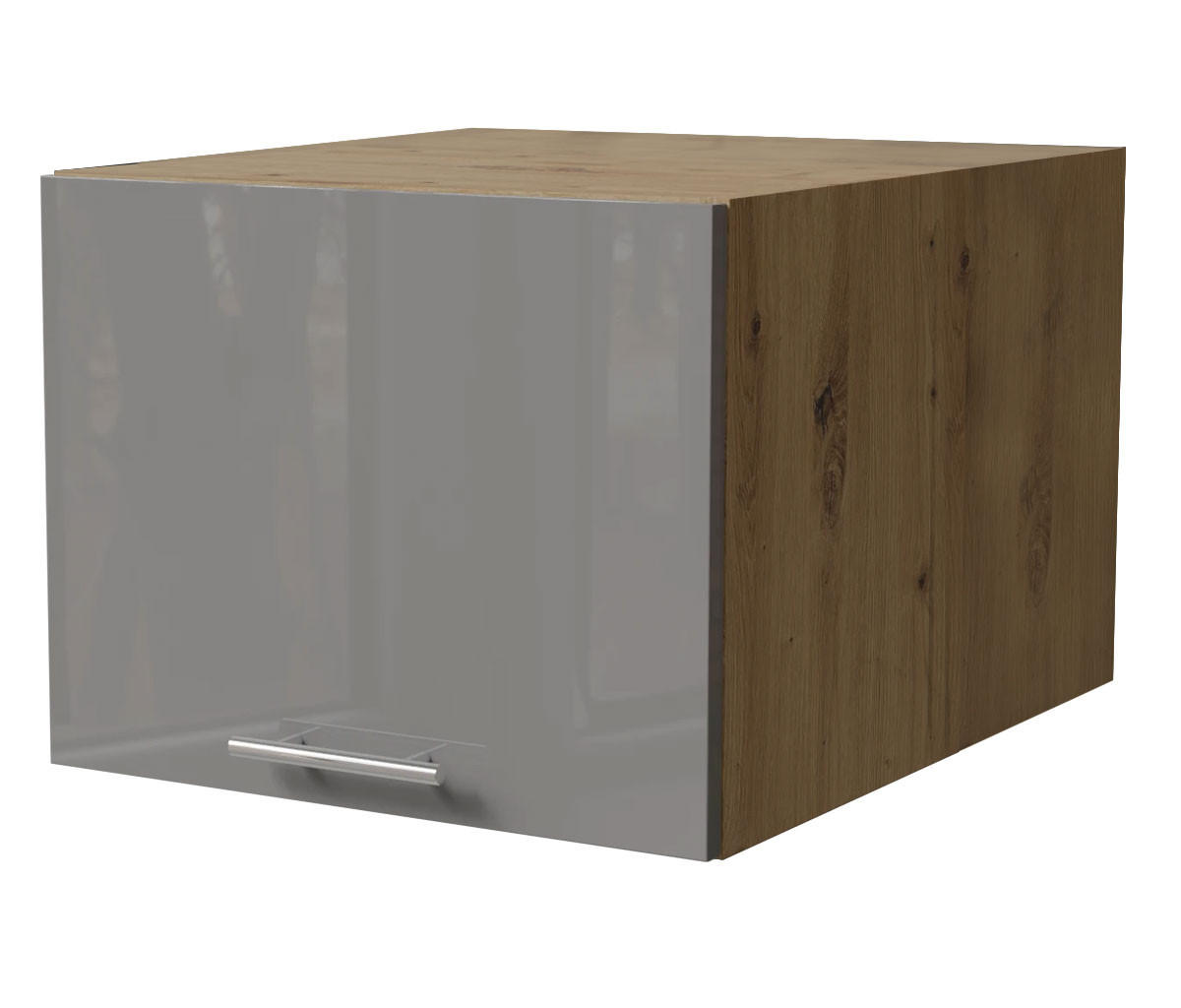 AUFSATZSCHRANK Essen W6B/45 Grau Hochglanz / Eiche Artisan Matt 45 / 59 / 36cm - Eiche Artisan/Grau, Holz/Holzwerkstoff (45/36/59cm) - Feldmann-Wohnen