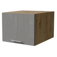 AUFSATZSCHRANK Essen W6B/45 Grau Hochglanz / Eiche Artisan Matt 45 / 59 / 36cm - Eiche Artisan/Grau, Holz/Holzwerkstoff (45/36/59cm) - Feldmann-Wohnen