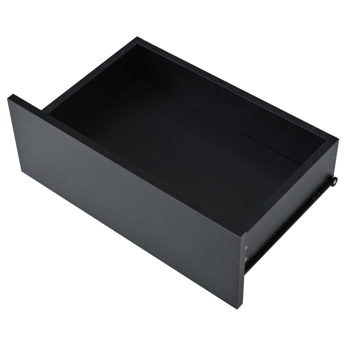 COUCHTISCH 100/50/35 cm in Schwarz mit LED-Beleuchtung und 2 Schubladen - Schwarz, Holzwerkstoff (100/50/35cm) - Flora Grace