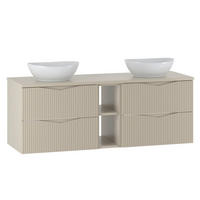 DOPPELWASCHTISCH 140.6cm Tao Kaschmir - Beige, Holzwerkstoff (140.6/52.2/46.5cm) - Petits-meubles