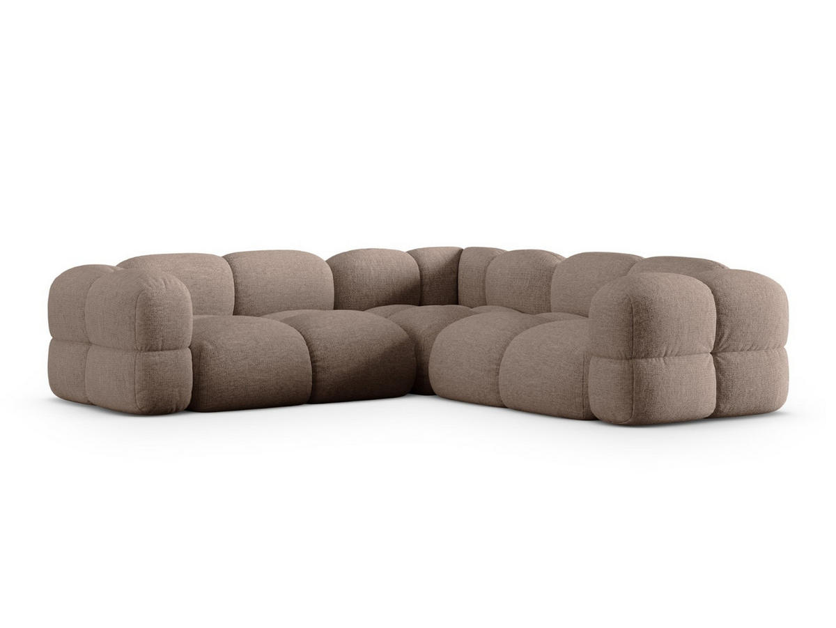 WENDBARES-ECKSOFA Loretto aus strukturiertem Stoff cappuccino 4 Sitzplätze - Cappuccino, Textil (250/250cm) - Cosmopolitan Design