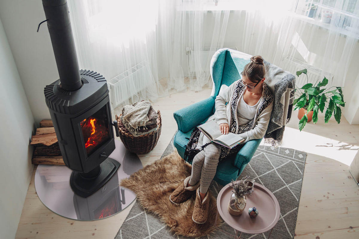 GLASPLATTE für Kamin Ø 70 cm - Lila, Glas (70/70/0.4cm) - TULUP