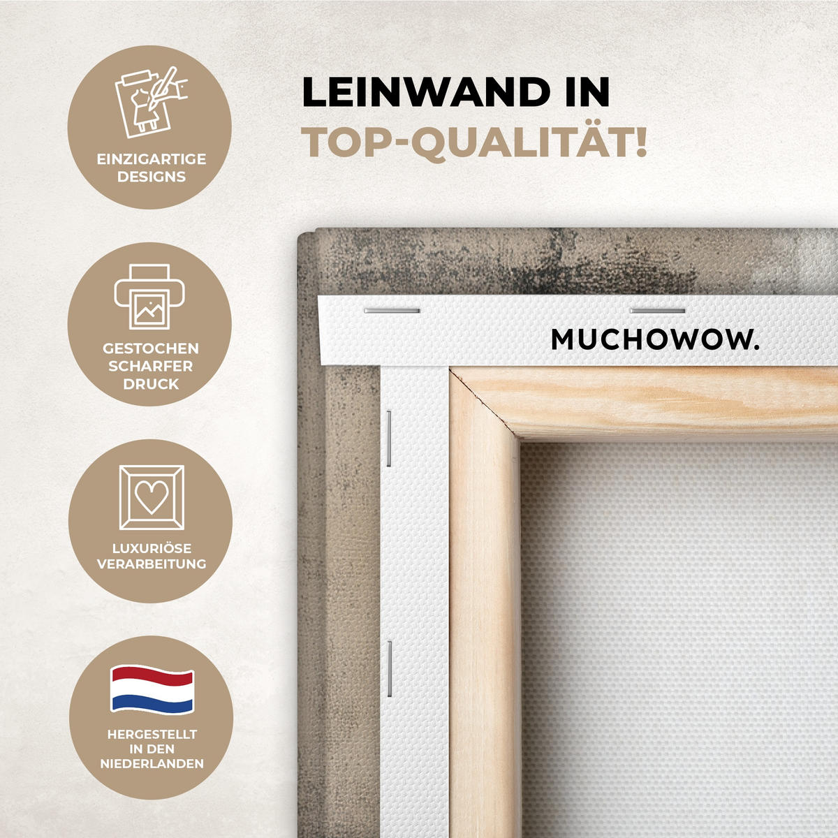 LEINWANDBILD Wabi sabi - Pflanze - Beige Wanddeko 40x60 cm - Taupe, Textil (40/60cm) - MuchoWow